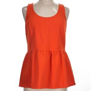 Trina Turk Orange Sleeveless Peplum Tank size M